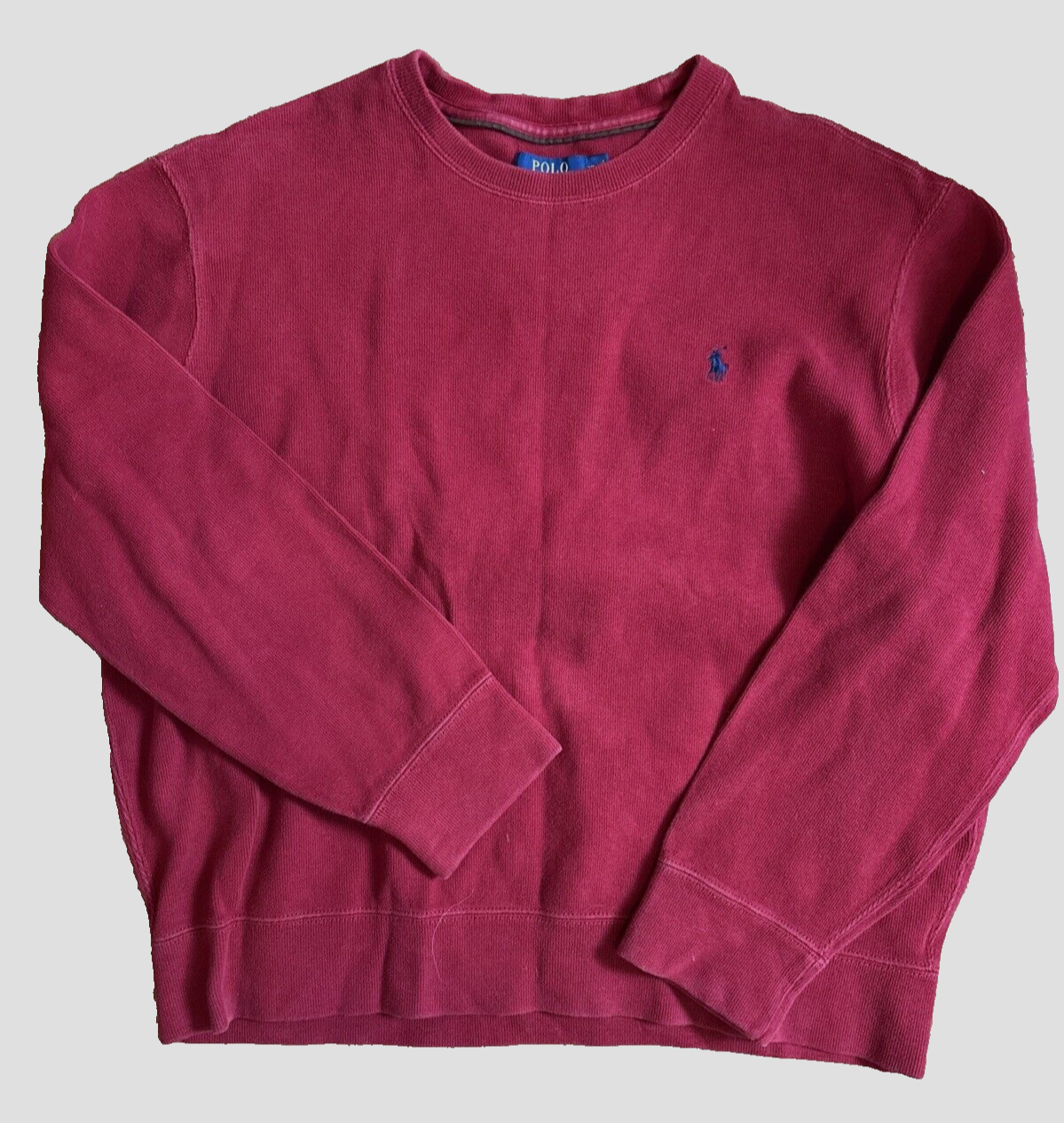 Polo Ralph Lauren Vintage "Blue Label" Felpa Girocollo Tg XL Rosso Pony Y2K