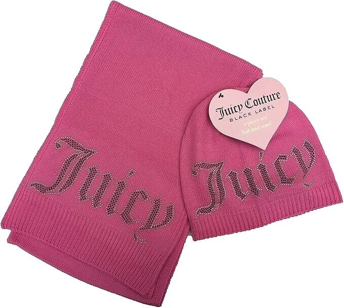 Juicy Couture cashmere Pink Scarf and Hat Set Juicy Couture Los Angeles Hat & Scarf Gift Set Pink And Gray  main image 4
