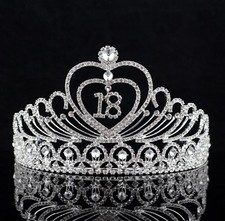 Sweet 18 Eighteen Birthday Party Austrian Rhinestone Tiara Crown W/ Hair Comb T2