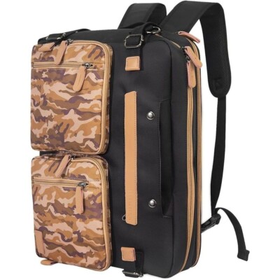 3 in 1 Computer Backpack for Men - 17.3 Inch Laptop Work Bag, Briefcase - Desert