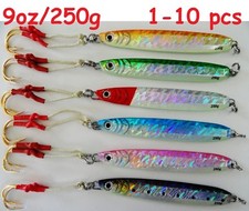 1-10 pcs 9oz / 250g Knife Vertical Speed Jigs Saltwater Lures Choose Color & Qty