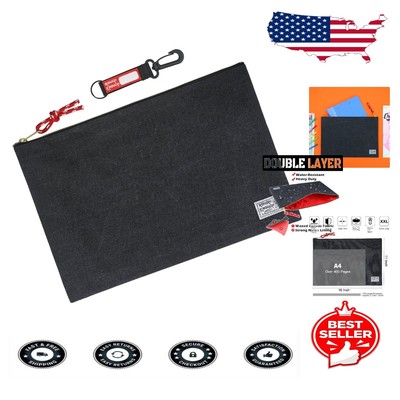 Heavy-Duty A4 Document Organizer Bag with YKK Zipper - Perfect for Professionals
