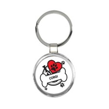 Corgi: Gift Round Keychain Dog Breed Pet I Love My Cute Puppy Dogs Pets