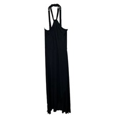 Rachel Pally Val Dress Women's Black Halter Necktie Cotton Stretch Size M NWT
