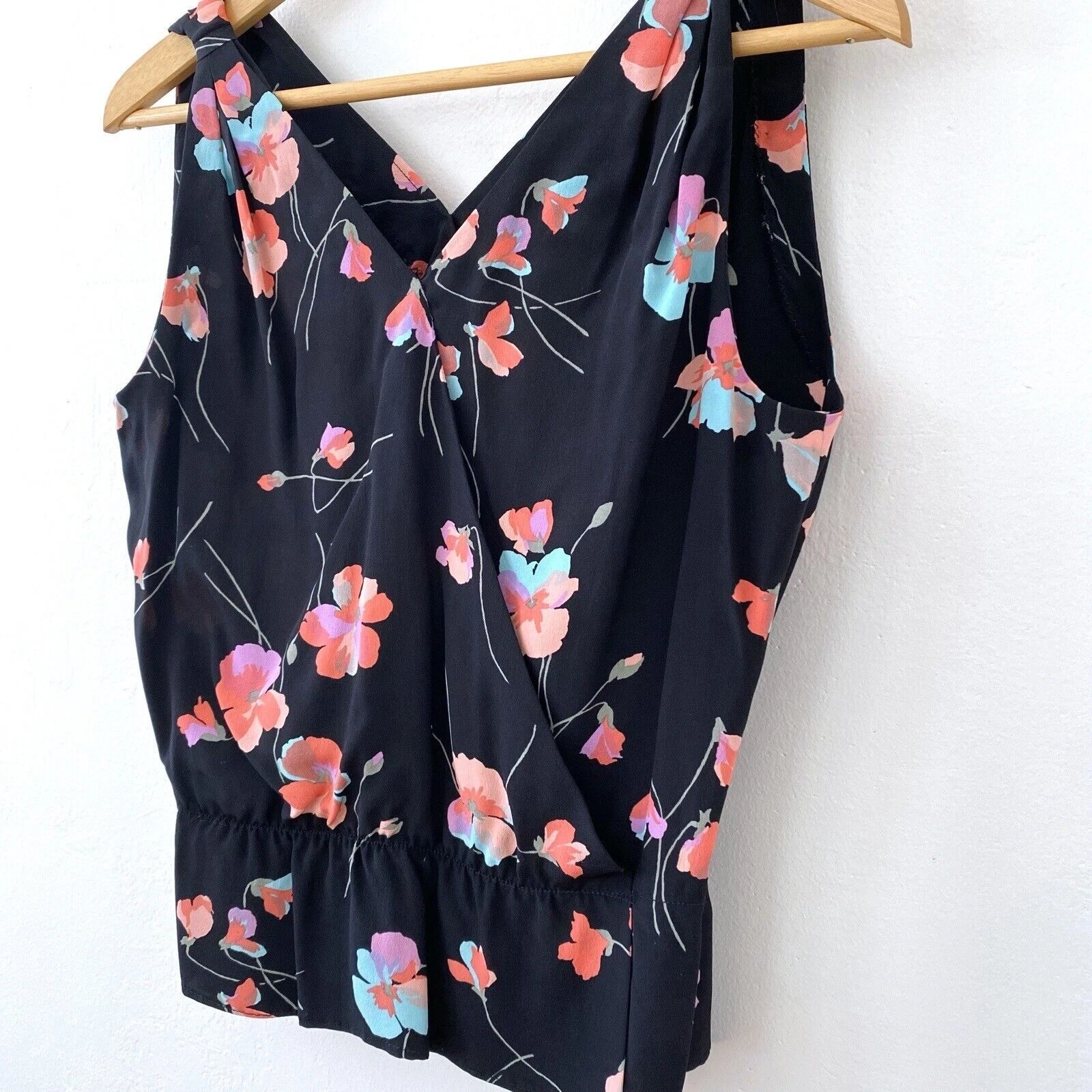 Vintage Celine set 3 pezzi piccola giacca canotta gonna seta nera floreale designer