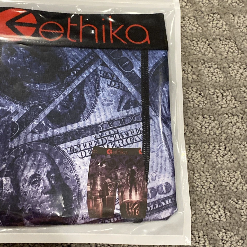 Calzoncillo boxer Ethika The Staple para hombre L ropa interior “billete de $100” 90/10 poli spandex Foto 3 de 4