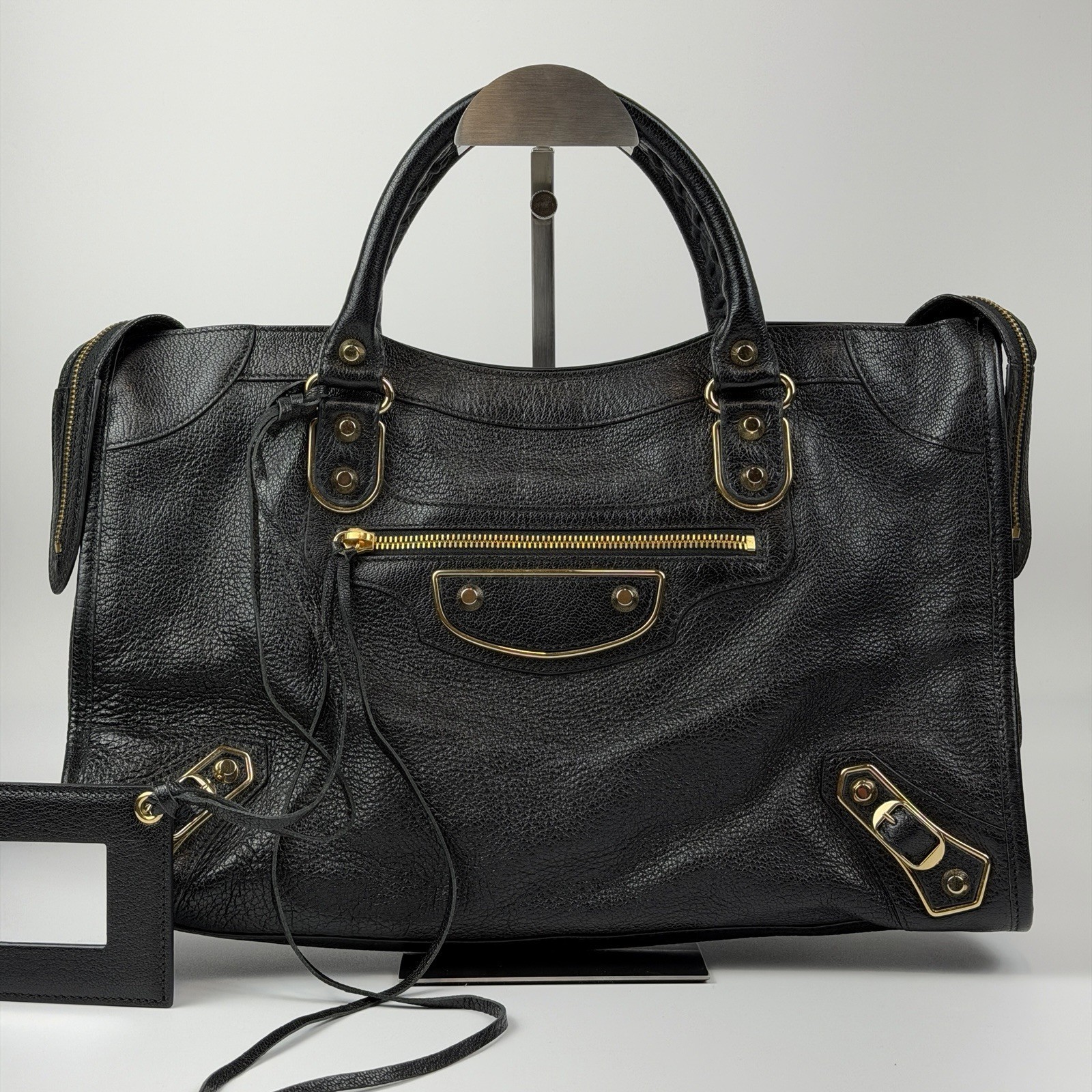 Borsa a tracolla originale Balenciaga Metallic Edge City 2Way borsa a mano...