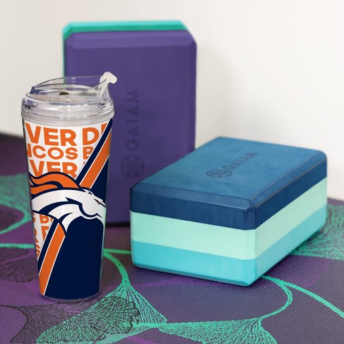 NFL Football Denver Broncos 24oz Acrylic Tumbler with Hinged Lid - Picture 3 of 9