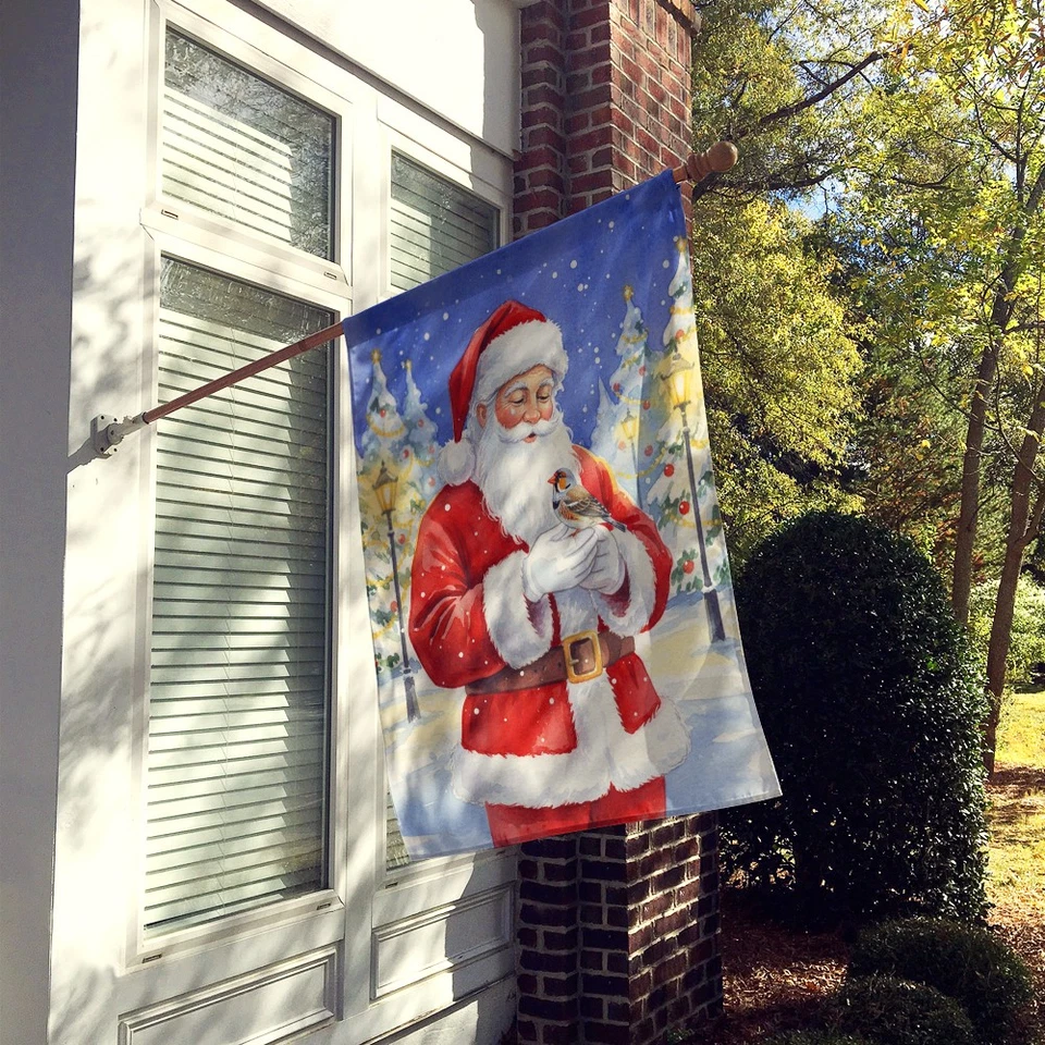 Pinzón cebra Caroline's Treasures con bandera de la casa de Santa Claus FNT1229CHF Foto 2 de 4