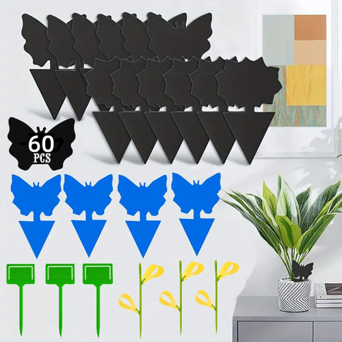 Fruit Fly Traps or Indoor/Outdoor Gnat Sticky House Plants Fungus Black