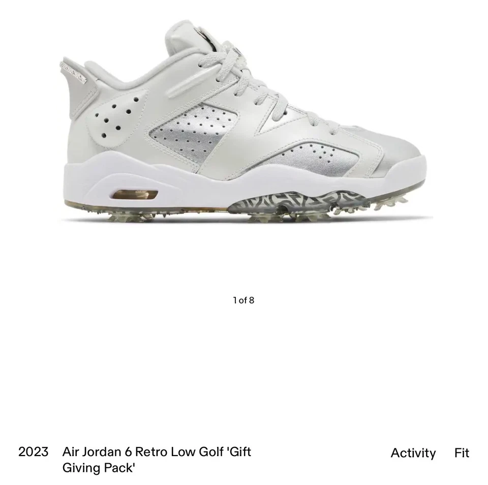 $230 Para hombres Talla 8 Air Jordan 6 Retro Bajo Golf 'Paquete de Regalo' FD6719-001 2023 Foto 2 de 4