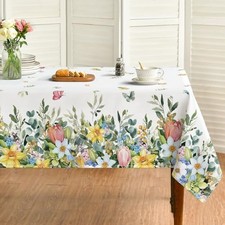 Spring Tablecloth 60 84 Inch Rectangular, 60" x 84" Rectangular White