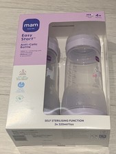 MAM 320ml/11oz Easy Start Anti-Colic Self-Sterilising Bottles Lilac Baby Girl