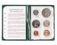 1982 RAM 6 Coin Mint Set XII Commonwealth Games Edition - Green Wallet