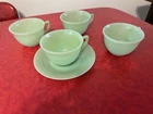 Vintage Fire King Jadeite JANE RAY Cups & A Saucer Lot Of 5 Pieces