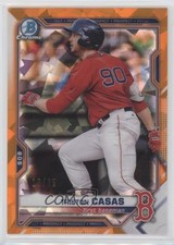 2021 Bowman Sapphire Chrome Prospects Orange Refractor 19/75 Triston Casas uk2