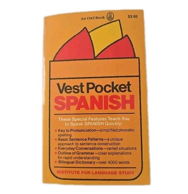 VEST POCKET SPANISH Paperback Bilingual Spanish - English Learn to Speak Spanish