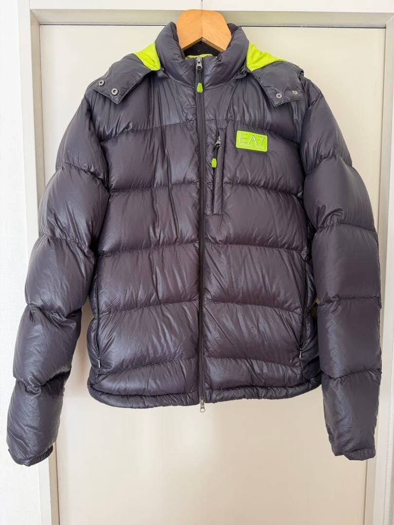 EMPORIO ARMANI Ea7 Black/Lime Down Jacket XXL - Rare Collaboration JAPAN image 6