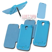 2X 3500MAH EXTERNAL BACKUP BATTERY POWER BANK CASE COVER BLUE FOR GALAXY S4