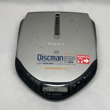 Vintage Sony Discman ESP D-E301 CD Player Digital Mega Bass DAC Silver Working