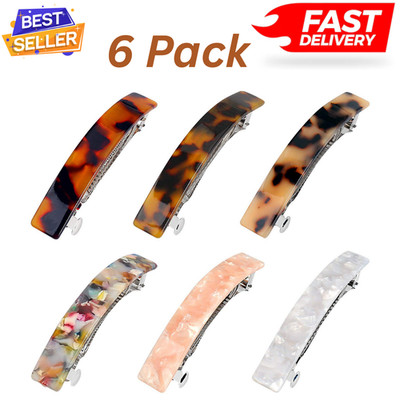 6 Pcs Acrylic Large French Hair Barrettes Clips for Women Thick Hair Long Hair..