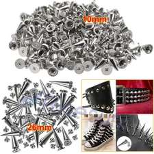 10-1000pcs Cone Spikes Screwback Studs Rivets Metal Tree Spikes Studs for Punk