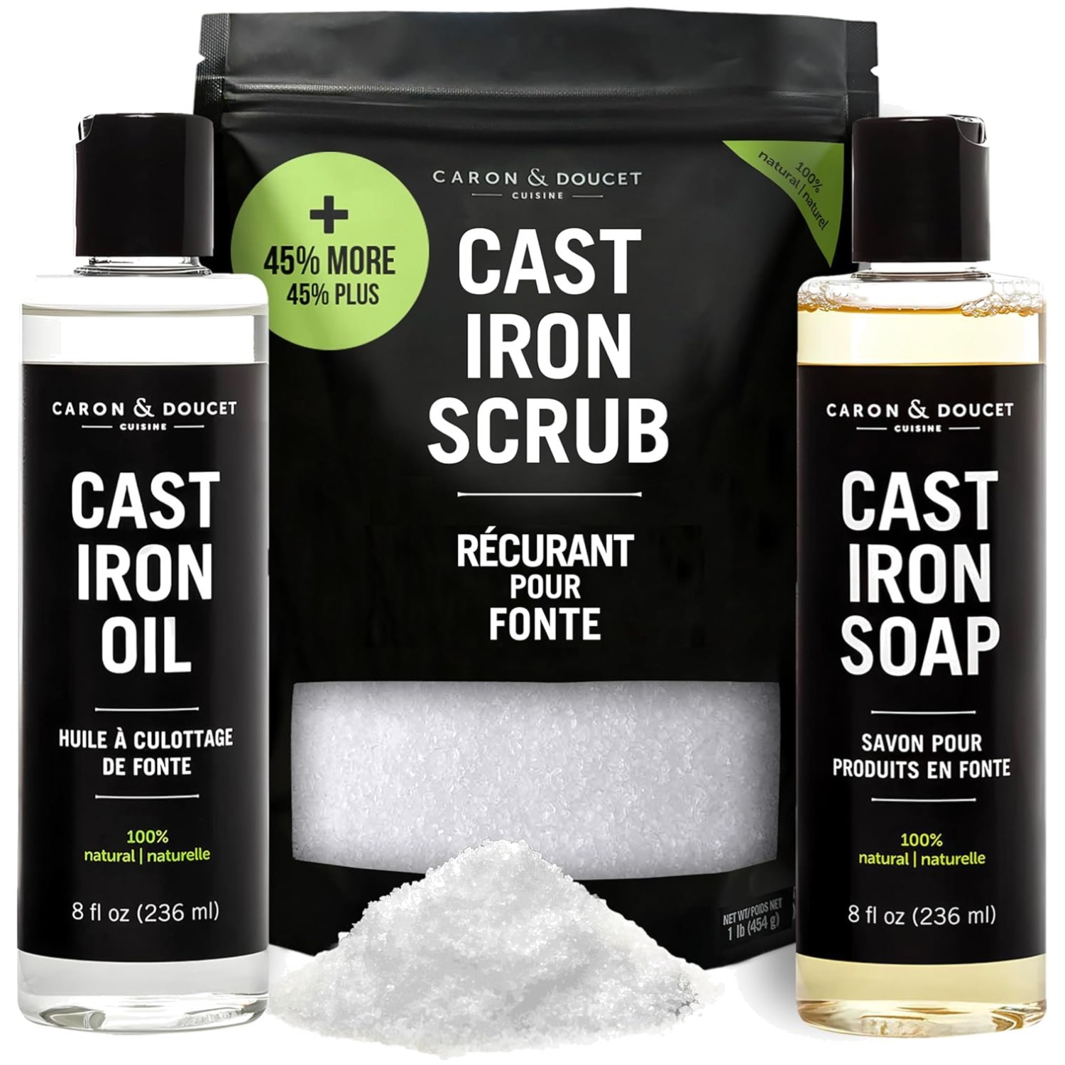 Cast Iron Cleaning &Amp; Seasoning Set | Plant-Based &Amp; Effective