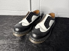 VTG Dr Martens 3989 Made In England Black White Brogue Oxfords UK 6 US W 8 M 7