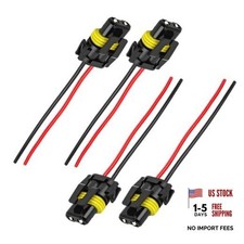 4 PCS Wiring Harness Headlight Socket, 9005 9006 HB3 Female, 9005 9006, 4PCS