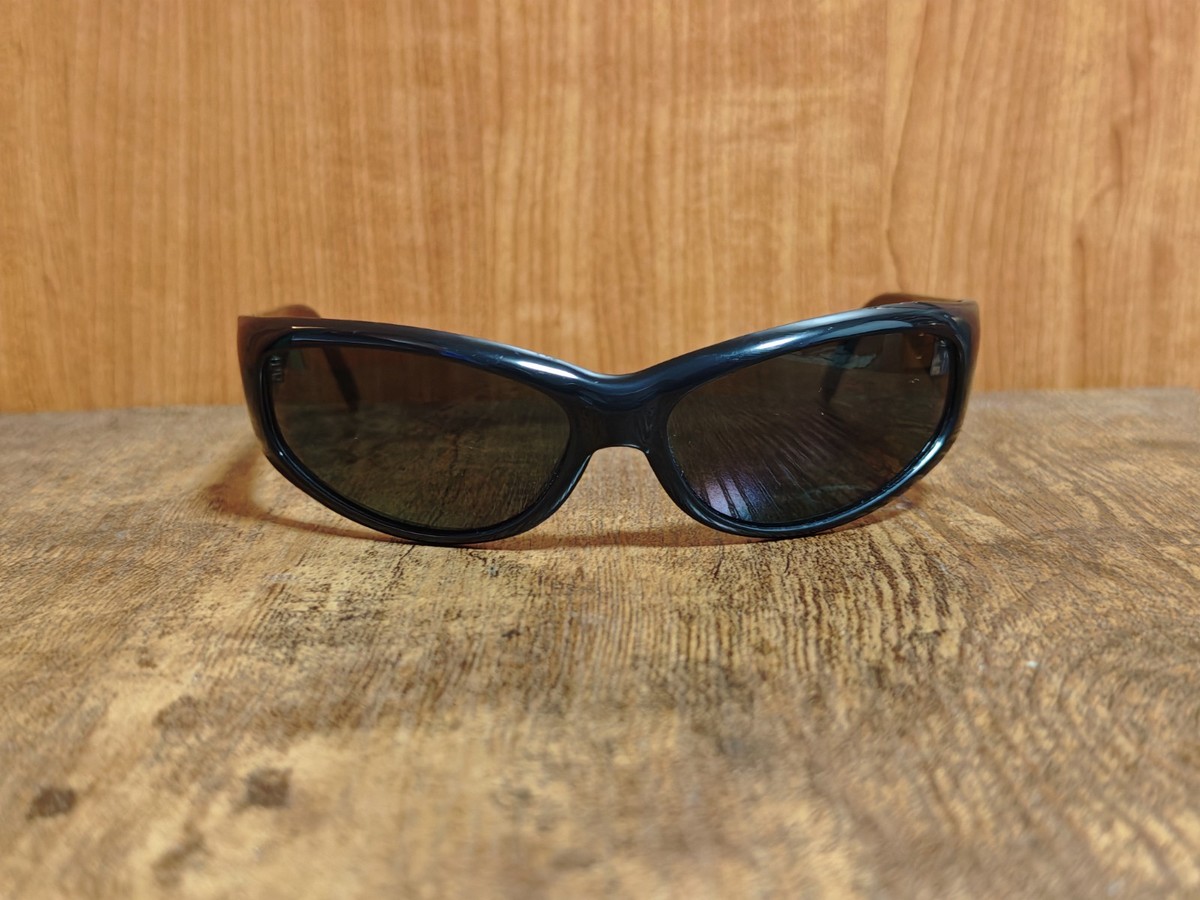 VINTAGE ARNETTE RAVEN W/SIGNATURE BLACK ACETATE SUNGLASSES MADE IN