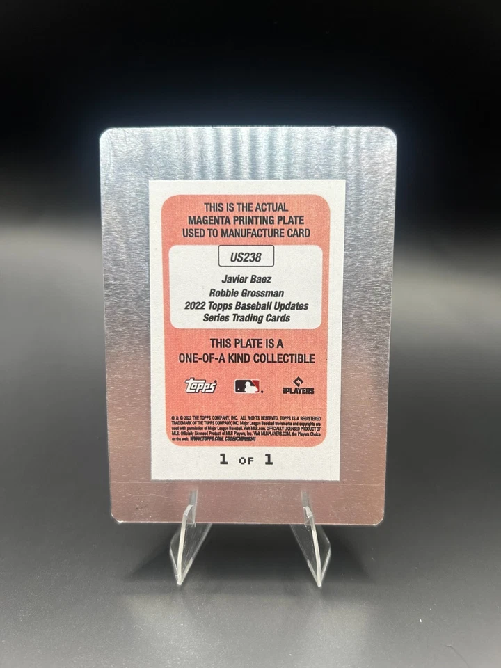 2022 topps #us238 Magenta Printing Plate 1/1 Dancing in Detroit - Javier Baez  - Image 2 of 2