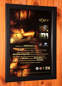 1996 Hexen Beyond Heretic PS1 Sega Saturn N64 Promo Rare Small Poster Ad Framed