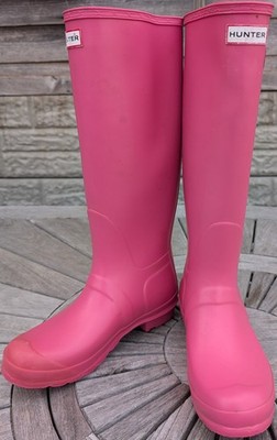 Hunter Damen Original hohe Gummistiefel Gummistiefel UK 7 rosa