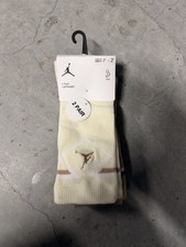 Jordan Jumpman Socks Youth 3-5 White Crew Lightweight 2 Pack Nike BJ0099-W3Z