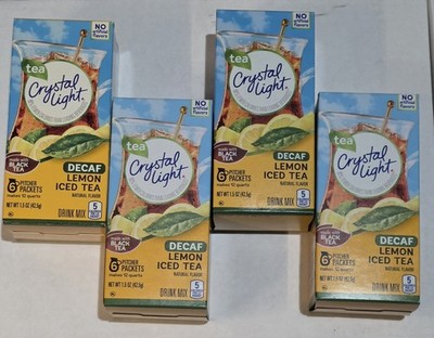 4 Crystal Light Decaf Lemon Iced Tea Sugar Free Drink Mix 24 Ct Pitcher Packets