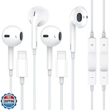 Headphone Earbuds, iPhone 2Pack MFi Certified Wired Earphones Built-in Mic