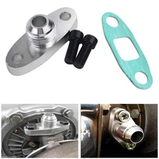 Turbo Oil Feed Line Flange Gasket AN10 Fitting Adapter Kit For T60/T66/T60-1/T70