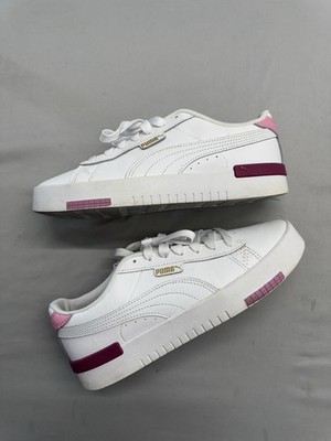 Puma Jade Renew Womens Size 9 White Pink Athletic Walking Leather Shoes Sneakers