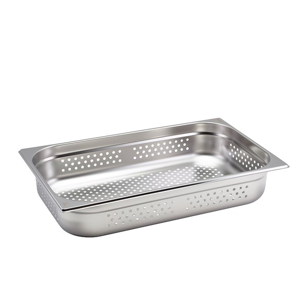 GenWare Stainless Steel Gastronorm Pan Perforated Food Pan 1/1 - 100mm Deep