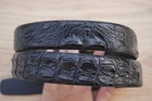 W 1.5 " - Black Genuine CROCODILE Hornback LEATHER Skin Men's Belt #E23