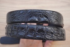 W 1.5 " - Black Genuine CROC  Hornback LEATHER Skin Men's Belt