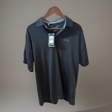 Mens UA Under Armour Muscle Golf Polo Shirt Top Playoff Athletic Black New