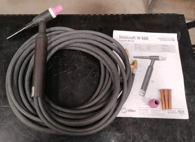 Miller/WeldCraft  WP-12 W-500 12' Water Cooled 500A HD 70° Angle Tig Torch Kit