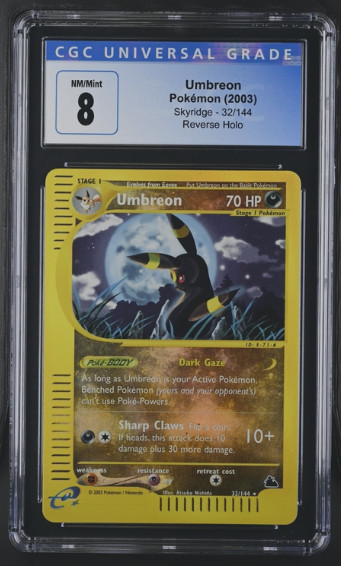 2003 POKEMON SKYRIDGE #32 UMBREON-REVERSE FOIL CGC 8 NM-MT
