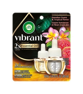 Air Wick Scented Oil Vibrant Hawaiian Guava & Tropical Flower 2 Ct