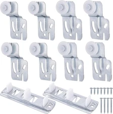 10 Pcs Sliding Closet Door Roller Kit,Wardrobe Door Roller with Slide Track,Clos