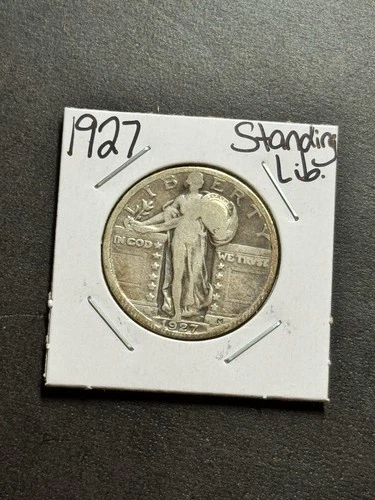 1927 Standing Liberty Silver Quarter VG Very Good U.S. 25c Type Coin (Raw18825)