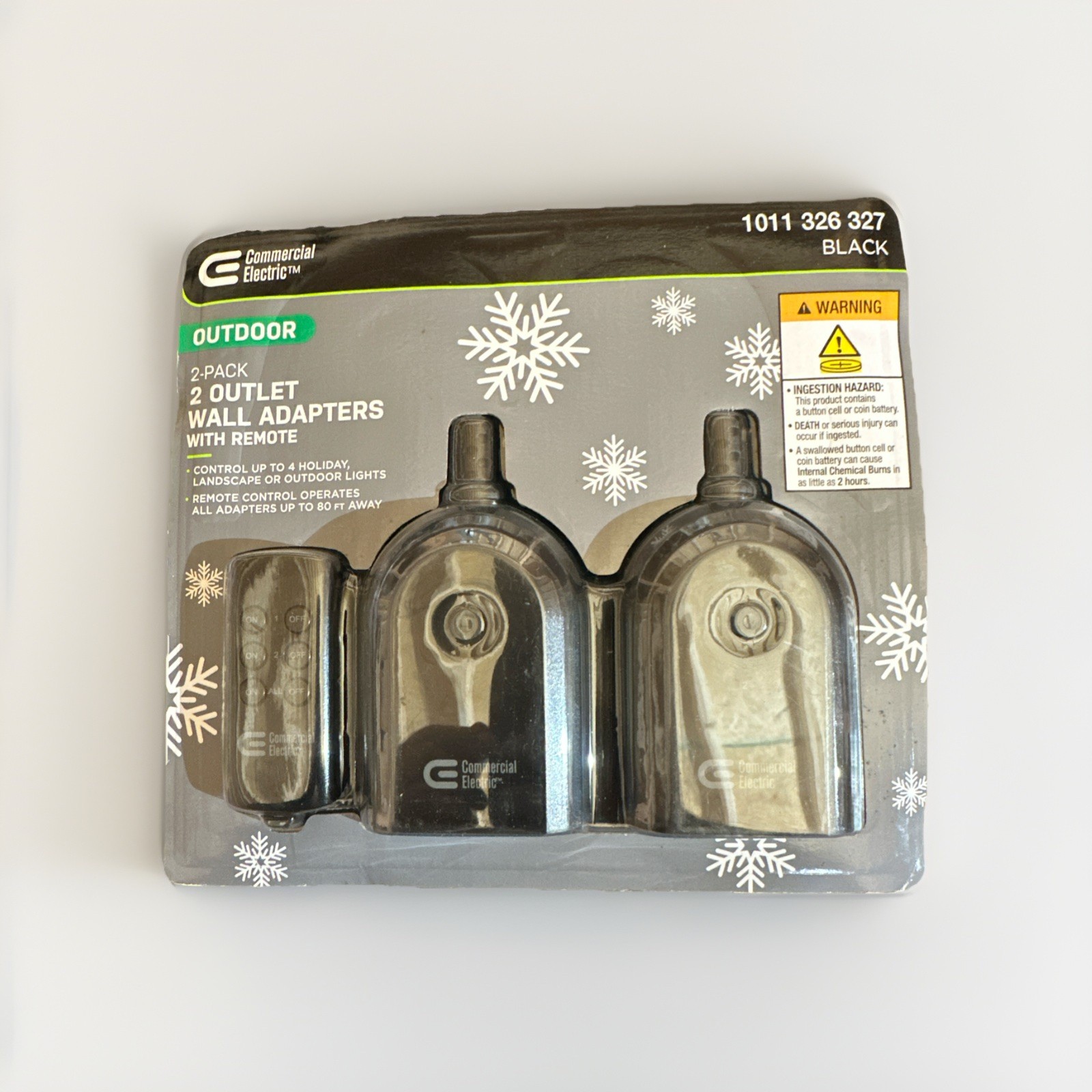 Commercial Electric Wireless Indoor/Outdoor Remote Control with 2 Outlets-2 Pack