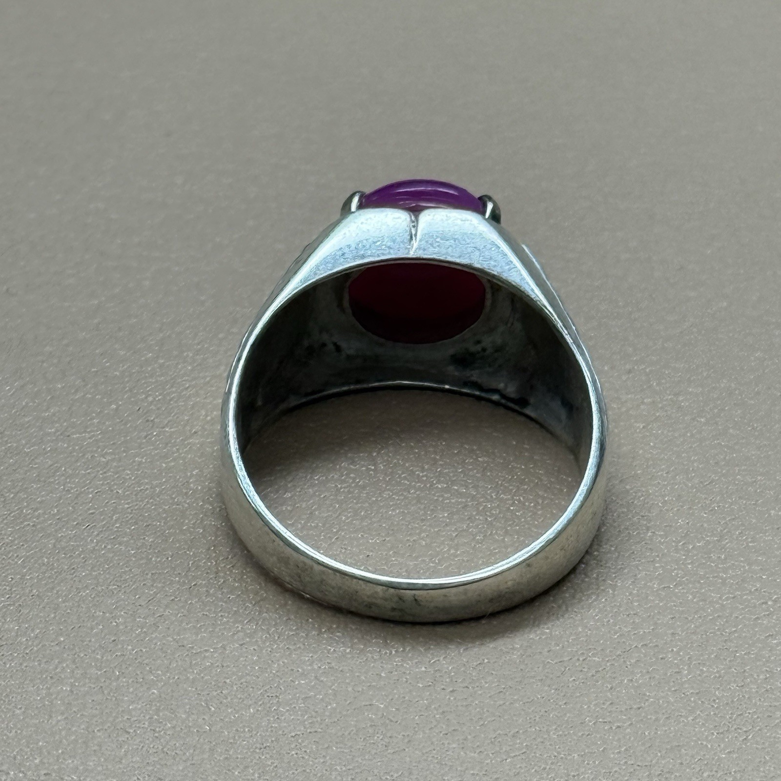 Star Ruby lab created Ring 925 Sterling Silver Sz… - image 5