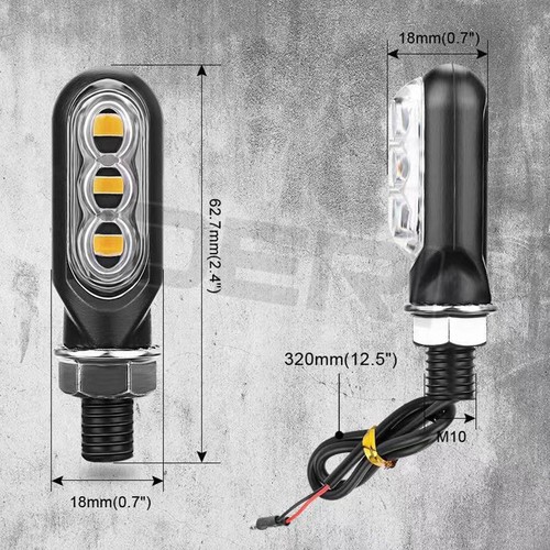 Electric Bike 12V /36V-72V Front Rear Turn Signal Light Kit w/Bracket Waterproof - Picture 7 of 15